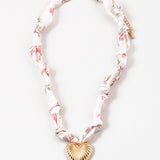 Rosewater Dream Scarf Necklace with Heart