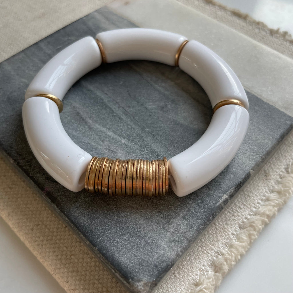 White Dove Resin Bracelet