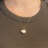 White Turquoise Baby Elephant Necklace