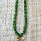 Green Gemstone Necklace with signature Heart