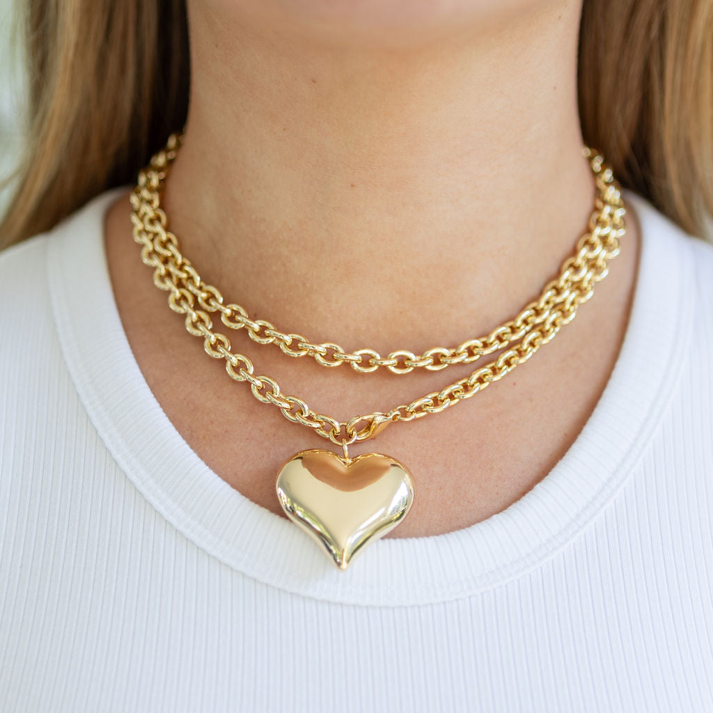 Long Puffy Heart Necklace – Erin McDermott Jewelry