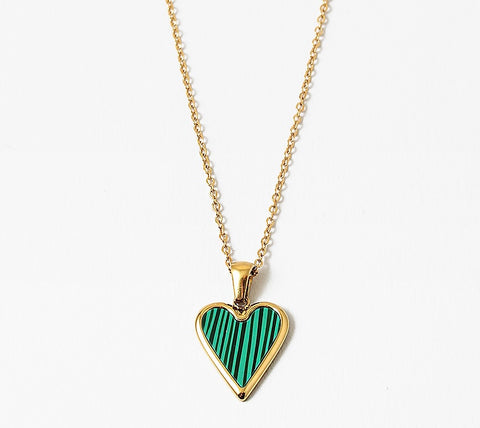 All the Love Green Heart Necklace