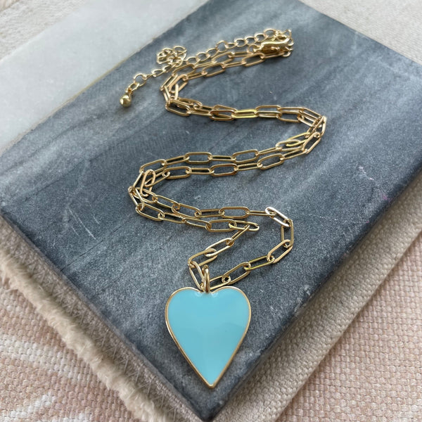 Carolina Blue Heart Necklace