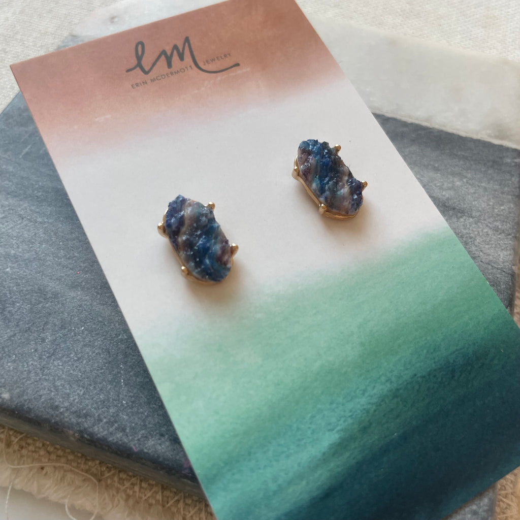 Ocean Tides Druzy Studs