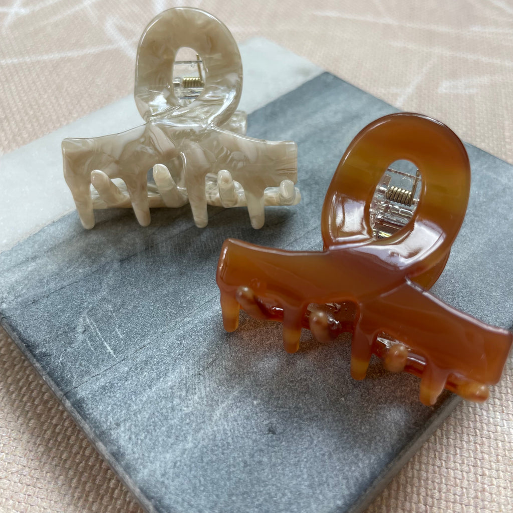 Double resin hair clips