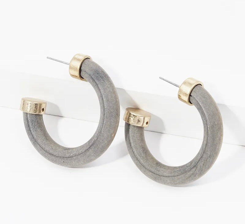 Grace wood Grey Hoops