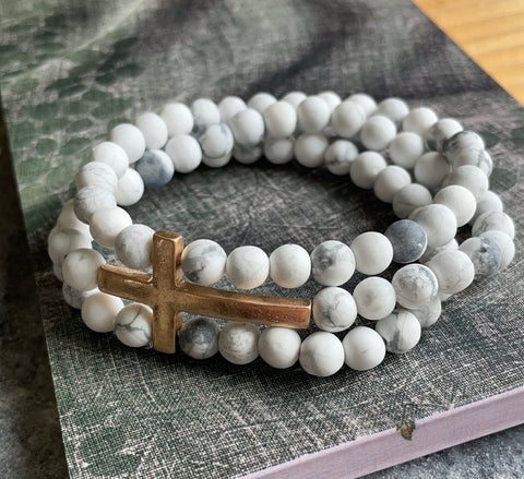 White Stone Faith Bracelet