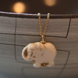 White Turquoise Baby Elephant Necklace