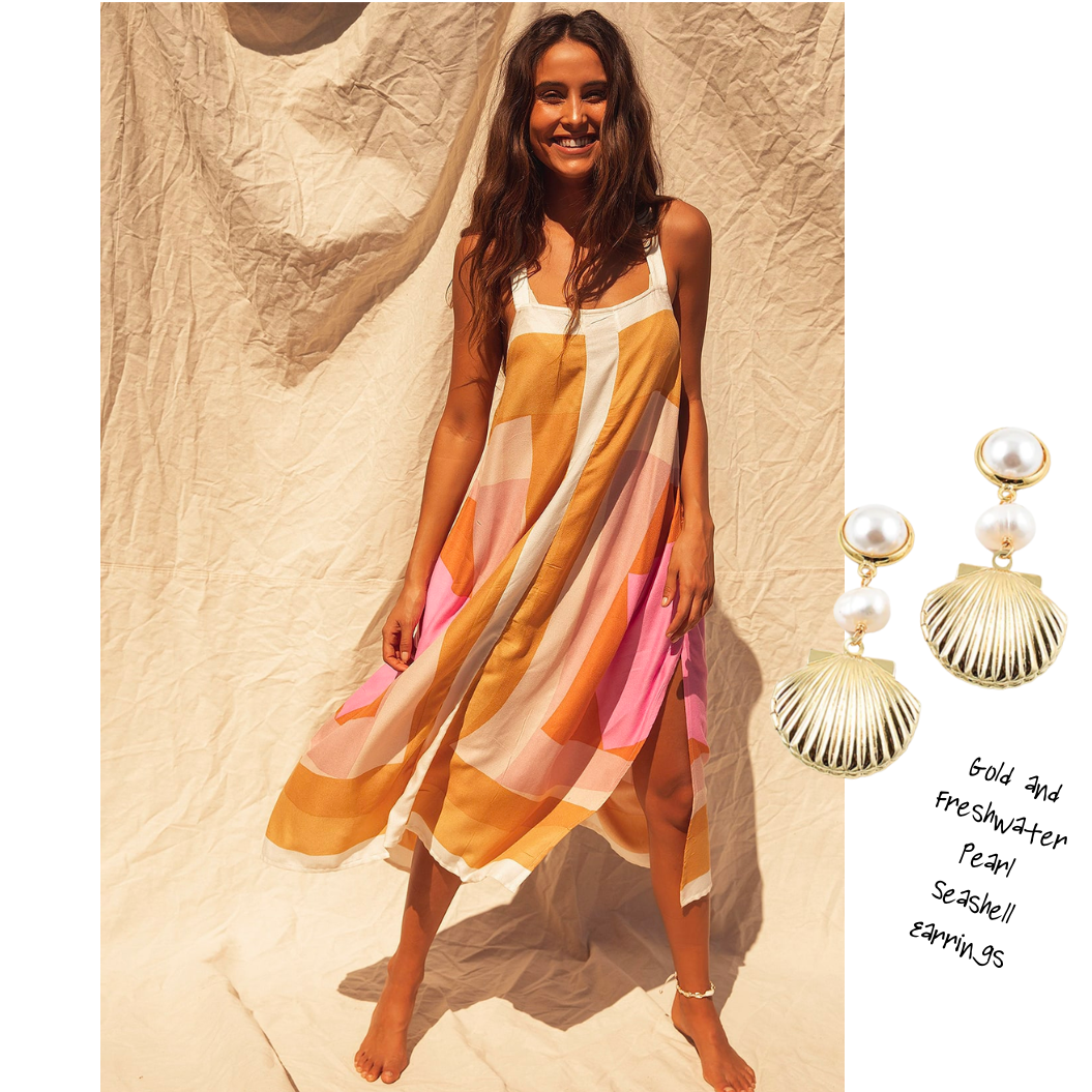 Styling Outfits with EMJ - Spicy Grapefruit Necklace, Pearl Toggle Necklace, Isabella Studs, and More!