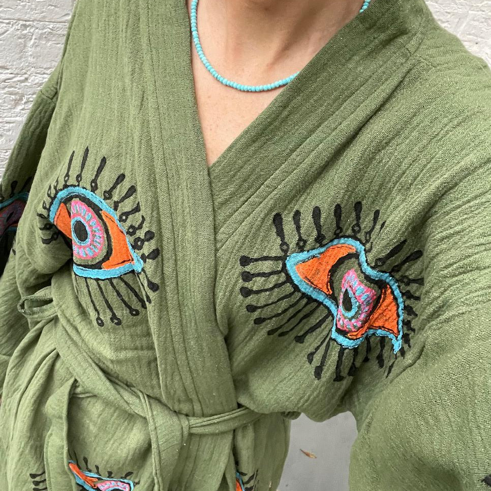 Our New Evil Eye Robes are Here!! Introducing the ... Ripe Avocado Lucky Evil Eye Robe!!