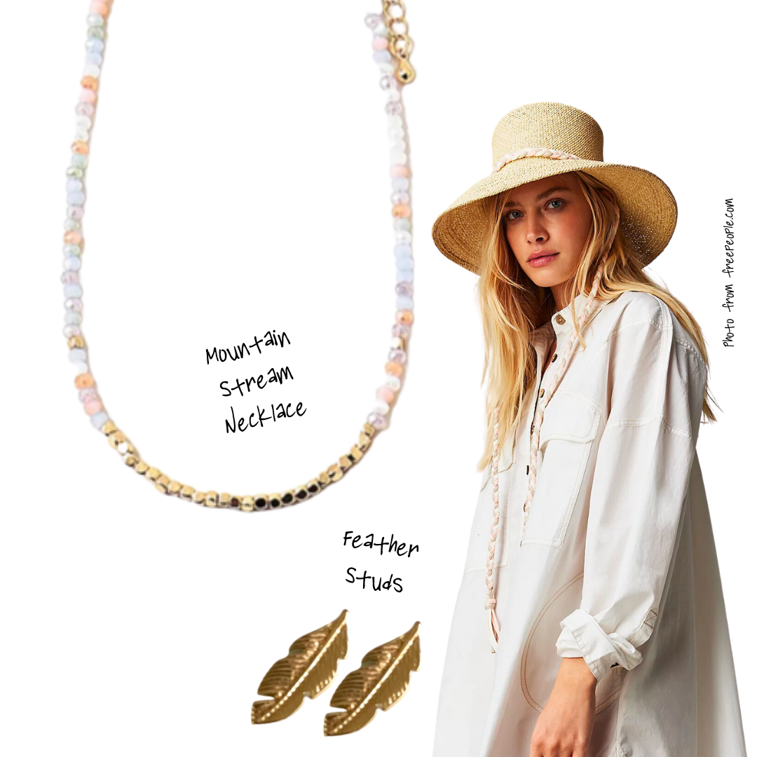 Styling Outfits with EMJ - Mountain Stream Necklace, Feather Studs, and More!