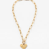 Hammered Heart Toggle Necklace