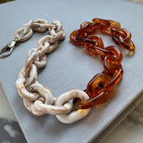 Tortoise and Ivory Resin Necklace