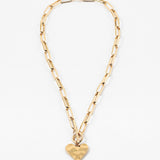 Hammered Heart Toggle Necklace