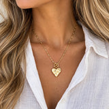 Textured Heart Toggle Necklace