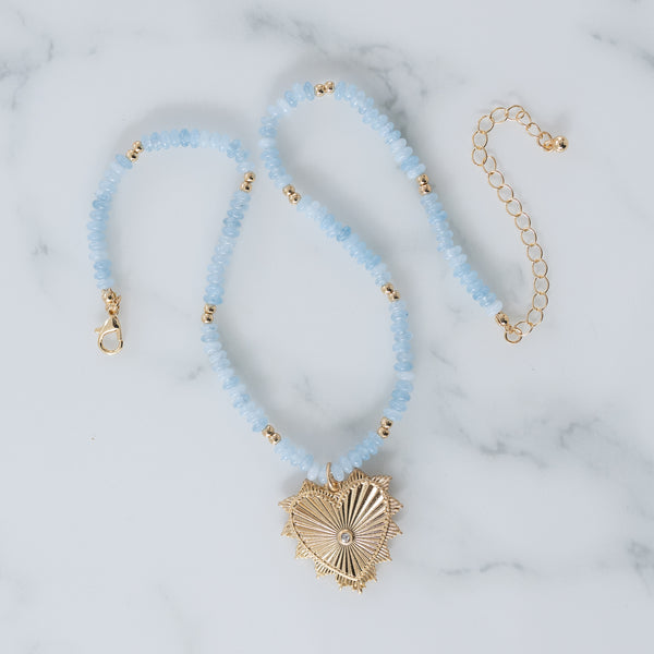 Ocean Love and Heart Necklace