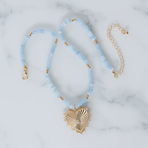 Ocean Love and Heart Necklace