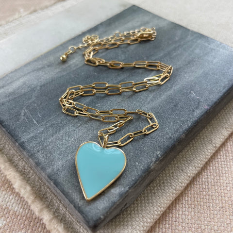 Carolina Blue Heart Necklace