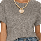 Cream Silk Cord and Heart Necklace