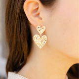 Hammered Heart Earrings