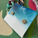 Lucky Clover Pave Studs