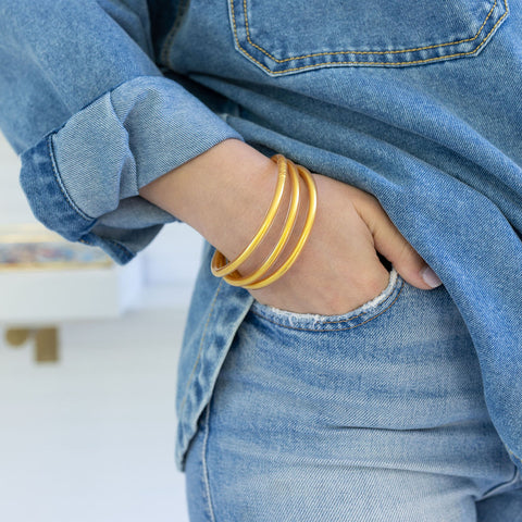 Gold Jelly Bracelets (set of 3)