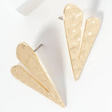 Hammered Heart Petal Earrings