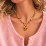 Signature Textured Heart Toggle Necklace