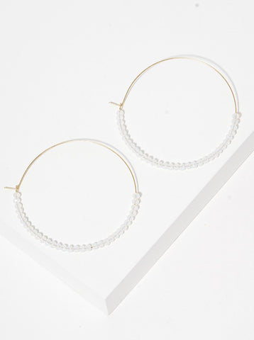 Ice Quartz Hoops