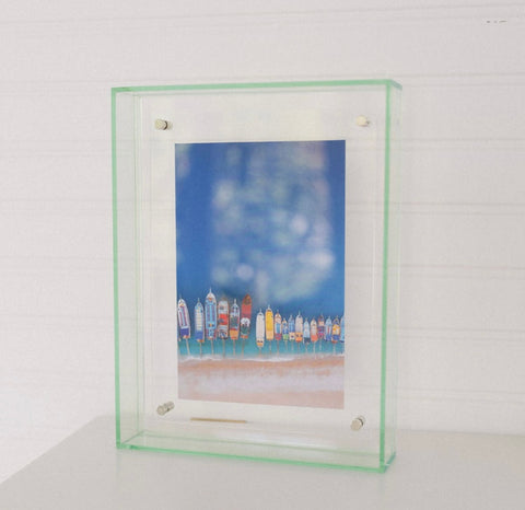 Boat Print in Hot Pink Acrylic Frame