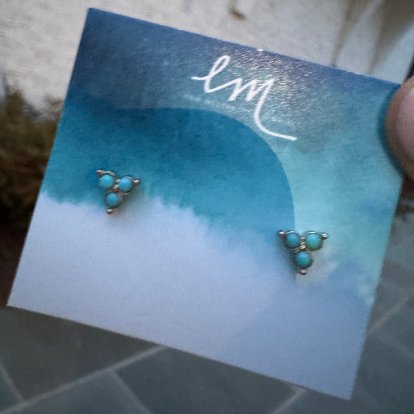 Triple Turquoise Studs