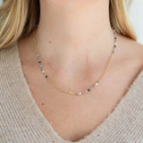 Indigo and Cream Stone Necklace