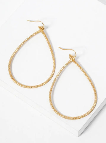 Textured Teardrop Hoops