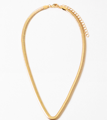 Gold chain necklace on a white background