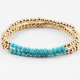 Turquoise and Gold Bracelets (set of 2)