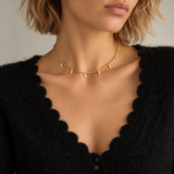 Tiny Beaded Rectangle Necklace