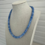 Necklace made of periwinkle blue beads.