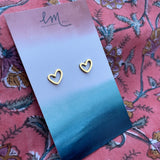 Open Heart Gold Studs