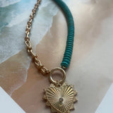 Turquoise and Gold Love and Luck Necklace