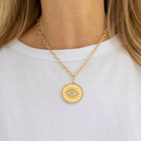 Gold Evil Eye Protection Necklace