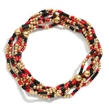 Black and Red College/Sports/School Bracelet Bundle