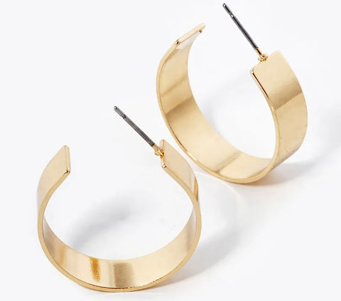 Thick Silver or Gold Hoops