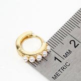 Gold and Pearl Huggie