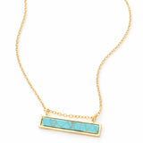 Turquoise and Gold Bar Necklace