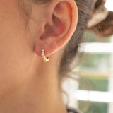 Gold and Pearl Minis Hoops