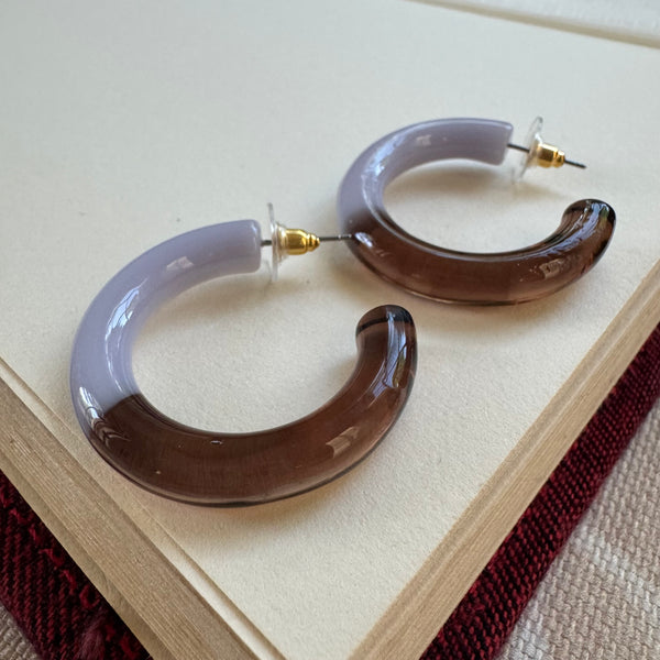 Lavender Mocha Resin Hoops