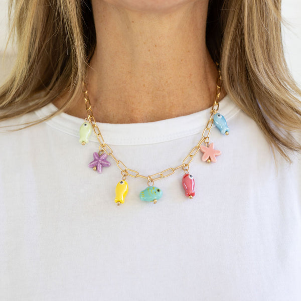 Colorful Ocean Charm Necklace