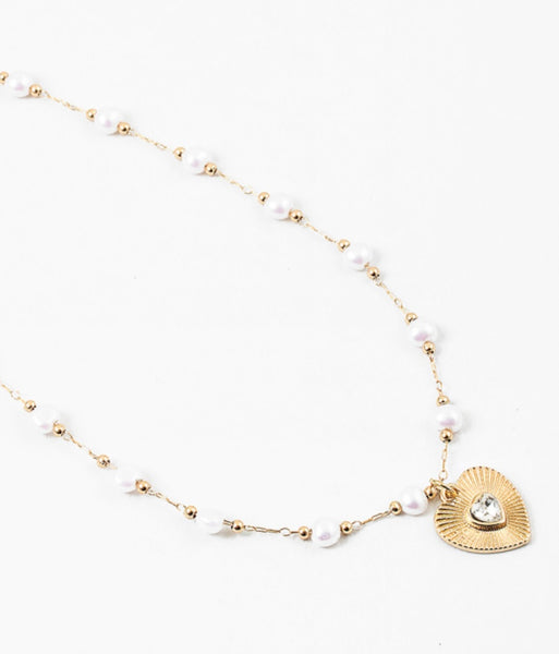Heart and Pearl Delicate necklace