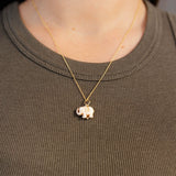 White Turquoise Baby Elephant Necklace