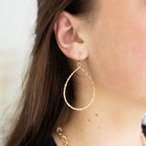 Hammered Teardrop Hoops